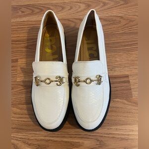 Circus by Sam Edelman White Loafers with Gold Accent